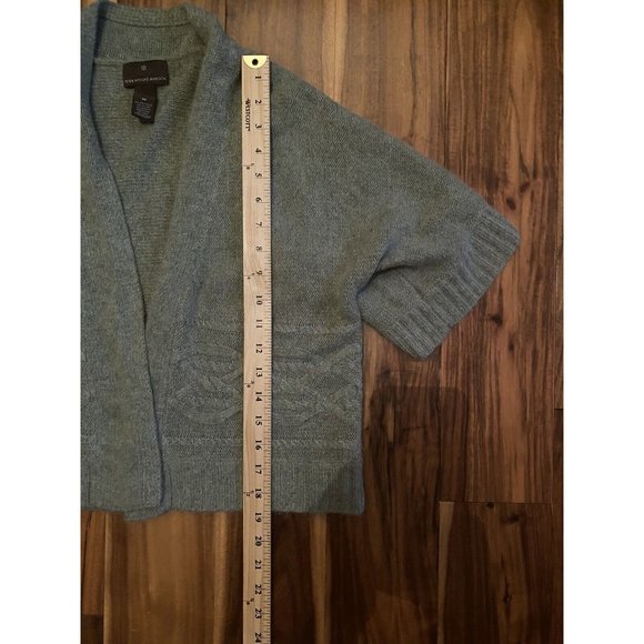 Fenn Wright Manson Womens Open Front Cardigan Sweater Green Short Sleeve Medium - Picture 5 of 5